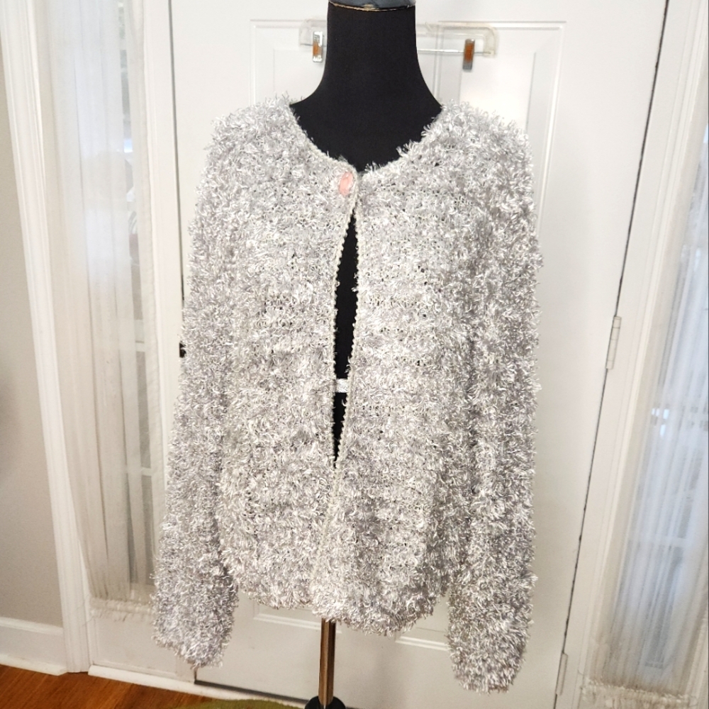 SideEffects‎ Fluffy Cardigan Sweater Jacket Size XL